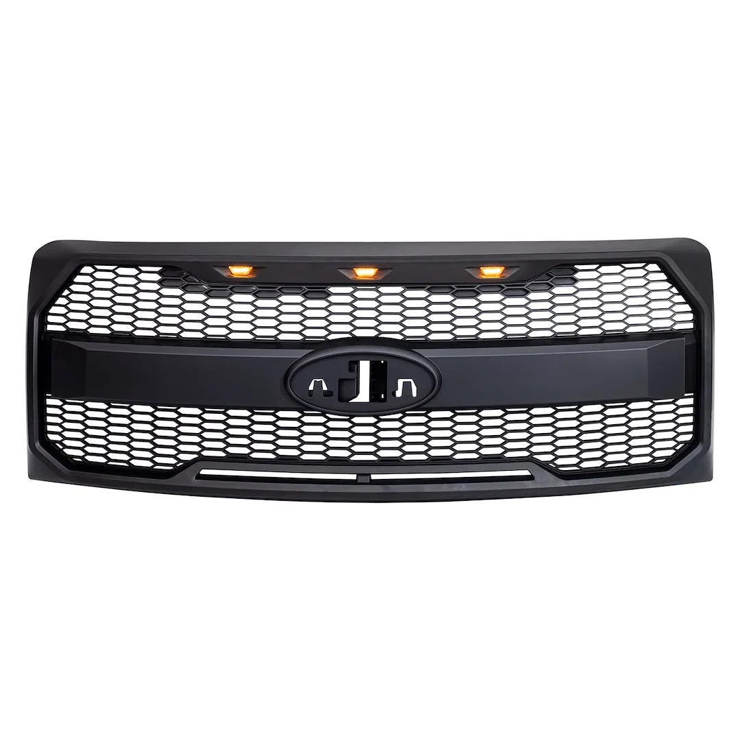 AMFMAA00159 – AMERICAN MOD Grille, Honeycomb Style With Emblem And Light Cutouts Matte Black ABS Plastic With Three A...